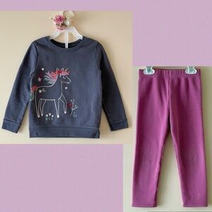 Garanimals Toddler Girls Unicorn Sweatshirt and Cozy Lined Leggings, Size 4T